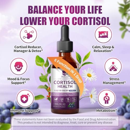 Lukaree Cortisol Supplements for Women, 10 in 1 Cortisol Reducer Detox with Ashwagandha, L-theanine, Kava Kava, Magnesium, Lower Cortisol, Mood, Focus, Sleep Support - 2 FL.OZ, Blueberry Flavor - Thumbnail 3