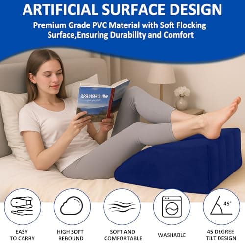 Inflatable Leg Pillow for After Surgery – Leg Elevating Pillow for Back Support,Swelling & Circulation,Portable Wedge Pillow for Leg Support,Travel,Recovery,Knee Surgery,Back Pain & Everyday Comfort - Thumbnail 3