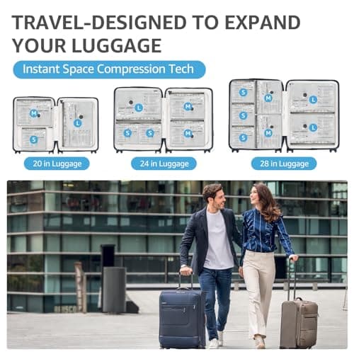 15 Packs Vacuum Bags for Travel with Rechargeable Pump, 3 Sizes Vacuum Seal Bags for Clothing, Compression Vacuum Travel Bags for Luggage, Vacuum Packing Bags for Closet Organization - Thumbnail 5