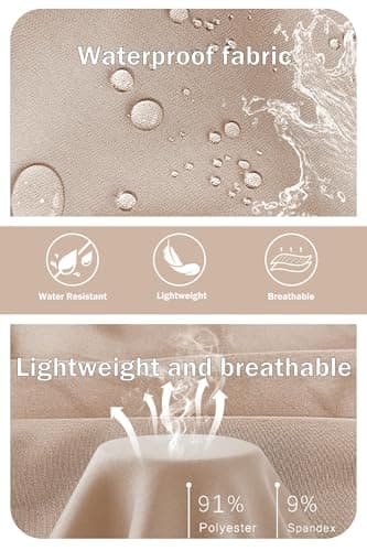 Mens Hiking Pants Sweatpants Joggers with Zipper Pockets Waterproof Quick Dry Lightweight UPF 50+ Cargo Elastic Waist Drawstring Casual Work Athletic Workout Khaki XL - Thumbnail 6