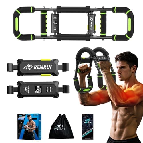 Twister Arm Trainer & Chest Workout Equipment with Digital Display - Auto Reps & Calorie Estimator, 40-120 lbs Home Gym Chest Exerciser for Men, Green Pro - Image 1