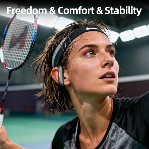 ATHONGL Wireless Earbuds,Bluetooth 5.4 100H Playtime Headphone with Mic,Stereo Sound,Easy Button Controls,Ultra-Comfort Snug Fit Sports Ear Buds for Sports Meeting Running Workout Gym (Grey) - Thumbnail 4