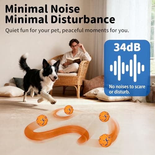 JoyBruko Interactive Dog Toys Ball, Moving Dog Toys to Keep Them Busy, Automatic Self Rolling & Bouncing, Soft E-TPU Material IPX7 Waterproof, Enrichment for Small Medium Large Breeds, Orange - Thumbnail 5
