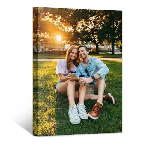 Personalized Canvas Wall Art (Framed 8“X 12”) Custom Canvas Prints with Your Photos Wall Art for Living Room,Bedroom,Couple Photo Prints for Christmas Gifts