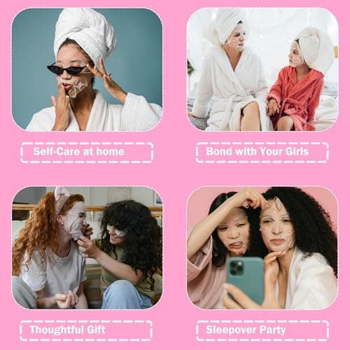 Meleell 40 Pack Collagen Face Masks Skincare Bulk for All Skin Types,Hydrating Spa Sheet Mask for Sensitive Skin, Facial Mask Sets For Women Skin Care,Hydrating Face Mask Gifts Set for Teen Girls - Thumbnail 3