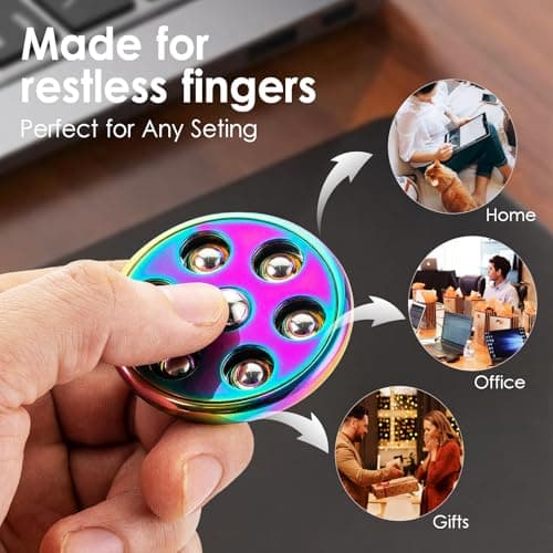 Fidget Toys for Adults | Metal Pop Its Fidget Scroller & Spinner | EDC Fidget Slider for Anxiety Relief Stress Desk Toy for Office Home Travel Gifts, Easter Basket Stuffers - Thumbnail 6