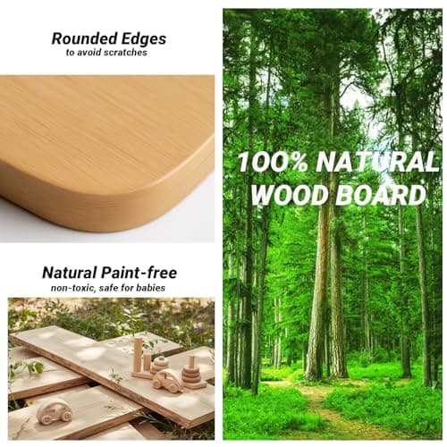 My First Year Photo Board, 12 Months Big Wooden Baby Milestone Display Frame, 1st Birthday Decorations Girl Boy Nursery Keepsake Gift for New Mom, My First Photo Album for Baby - Thumbnail 3