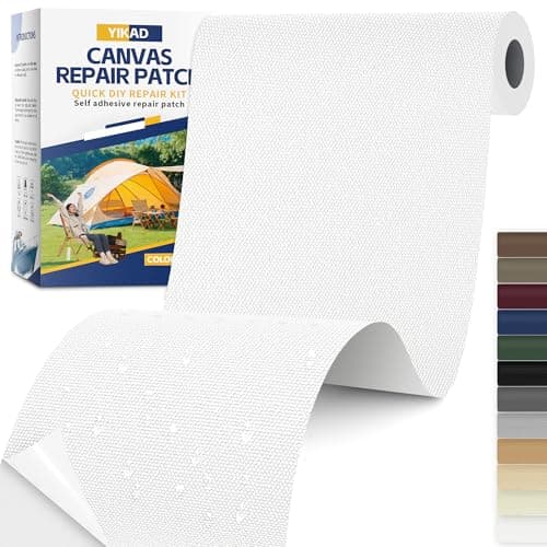 Fabric Repair Tape, Self Adhesive Canvas Repair Patch, Waterproof Outdoor Canvas Tape/Patch Kit for Sun Shades Clothing Tent Awnings Boat Cover Couches White 4x71 inch - Image 1