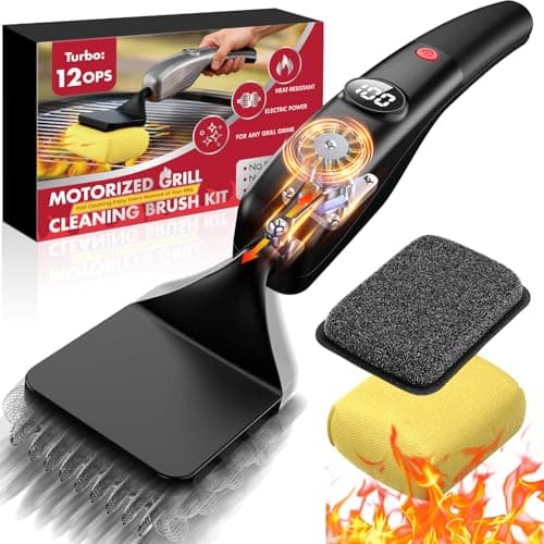 Bristle-Free Grill Brush with Smart AI Pressure Sensor, Electric Grill Brush for Outdoor Grill, BBQ Grill Cleaner with Three Replaceable Brush Heads (Black) - Image 1