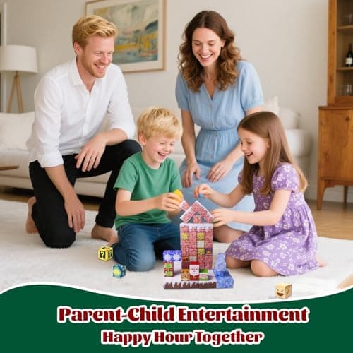 Magnetic Blocks - 150 PCS Magnets Block Sensory Educational Interactive Building Toy Set for Toddlers Kindergarten Creative STEM Learning Gift, Magnet 0.8in Tiles Construction Suit, Snow and Christmas - Thumbnail 2