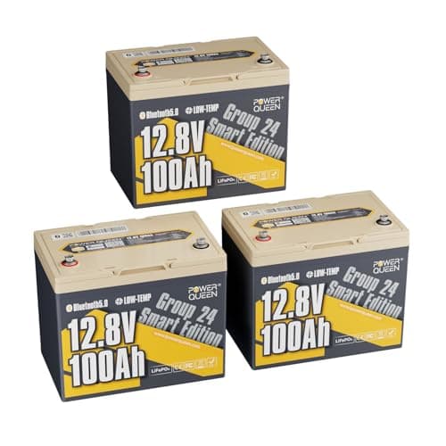 Power Queen 12V 100Ah LiFePO4 Battery, Bluetooth 12Volt RV Lithium Battery with Low-Temp Protection, Group 24 Deep Cycle Battery, Up to 15000 Cycles for Motorhome, Trailer, Camper Van, Marine, Solar - Image 1