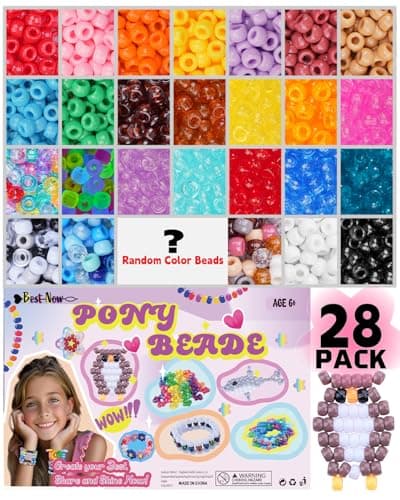 BestNow Pony Beads 2600+pcs 50+ Colors Plastic Beads for Kandi Bracelets Making Hair for Braids Colored for DIY Craft Jewelry Bracelets Making Hair Braiding Keychains - Image 1