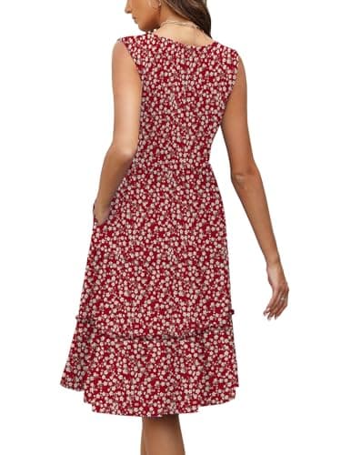 Womens Dresses Summer Wedding Guest Boho Maxi Cocktail Prom Formal Homecoming Red Floral Hawaiian Midi Sun Dress Sundresses for Women 2026 Beach Vacation Clothes Fashion Clothing Travel Cruise Outfits - Thumbnail 4