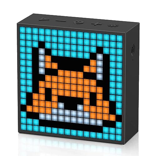 Divoom TimeBox Evo -- Pixel Art Bluetooth Speaker with 16x16 LED Display APP Control - Cool Animation Frame & Gaming Room Setup & Bedside Alarm Clock- Black - Thumbnail 4