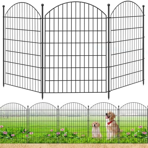 Decorative Garden Fence 40in (H) x24ft (L), 10 Pack No Dig Fence Animal Barrier for Dog, Arched Flower Bed Edging, Wire Border Panel Fencing for Yard Patio Outdoor Decor - Image 1