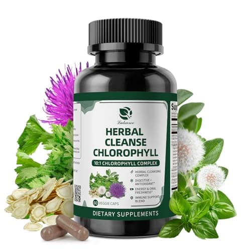 Lukaree Chlorophyll Herbal Complex Capsules, 60 Vegan Chlorophyll Capsules for Detox, Digestion, Gut & Skin Health, Energy & Immune Support, Long-Term Freshness & Well-Being - Image 1