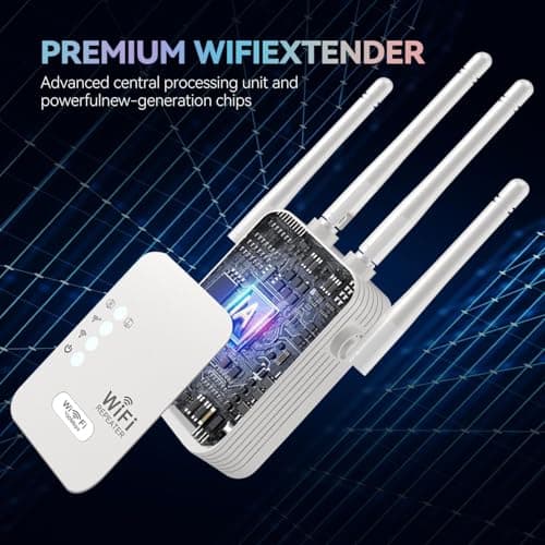 WiFi Extender, WiFi Extenders Signal Booster for Home Up to 8500 sq.ft and 45 Devices, WiFi Range Extender, Wireless Repeater, Long Range Amplifier with Ethernet Port, 1-Tap Setup, Alexa Compatible - Thumbnail 5