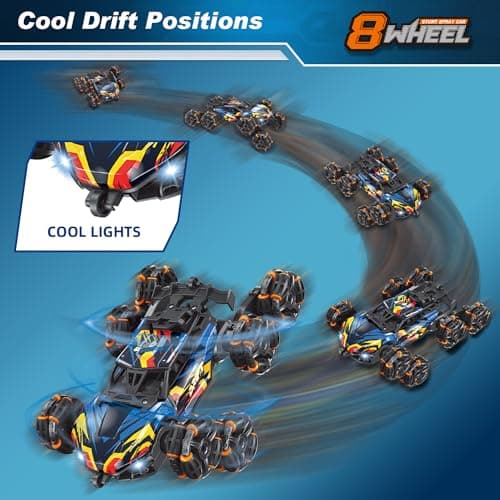 NEXBOX Cool 8 Wheels Hand Controlled rc Stunt Car Toys, Gesture Sensing Remote Control Cars for Boys Age 6 7 8-12 13 14 Year Old, Birthday Gifts Ideas for Kids - Thumbnail 4