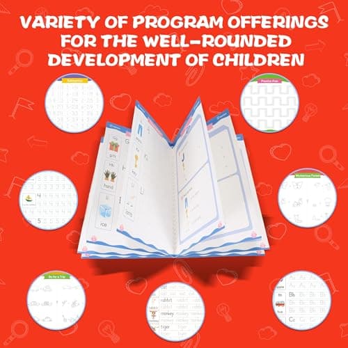 Lumikidz Magic Grooved Writing Practice for Kids Ages 3–5 - Reusable Grooved Writing Books for Kids 3–5 - Handwriting Practice for Kids 5–7 - Preschool Tracing Books & Learning Activities - Thumbnail 5