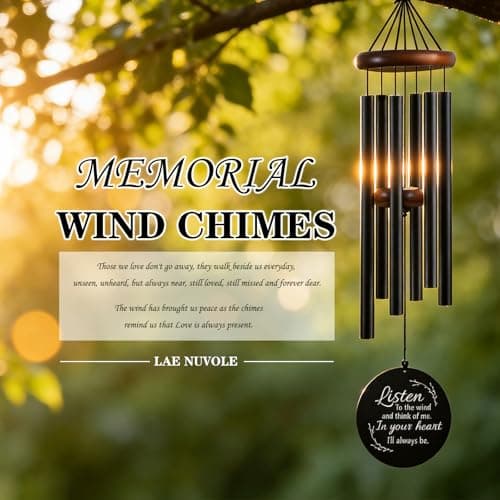 36 Inch Memorial Wind Chimes for Loss of Loved One - Deep Tone, Durable Metal Sympathy Wind Chimes for Outside, Outdoor Decor, Garden Patio Porch Yard Home, Meaningful Gift for Mom Women Housewarming - Thumbnail 2