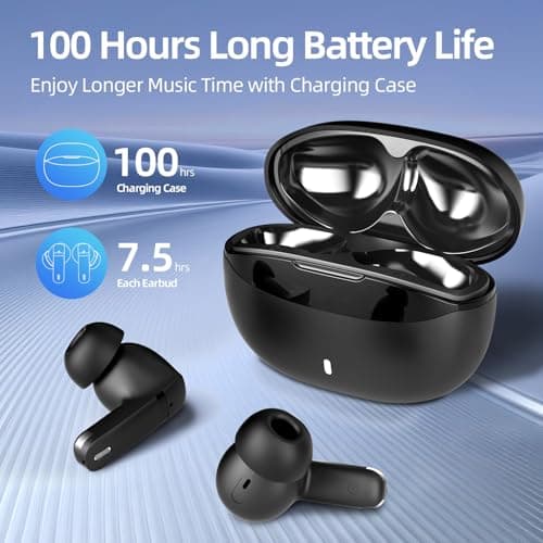 ATHONGL Wireless Earbuds, 100H Bluetooth 5.4 Headphones, ENC+ ANC Noise Cancelling Touch Control True Wireless Bluetooth Ear Buds,Stereo Deep Bass Bluetooth Headset for Sports/Workout/Gym(White) - Thumbnail 2