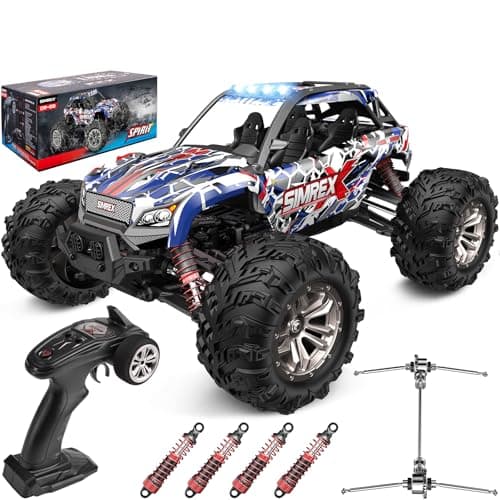 SIMREX 1/16 Scale Hobby RC Car, 36 KPH High-Speed 4WD RC Truck, 2.4 GHz Remote Control Car, All-Terrain Electric Vehicle, 4X4 Remote Contral Moster Truck for Kids and Adults - Image 1