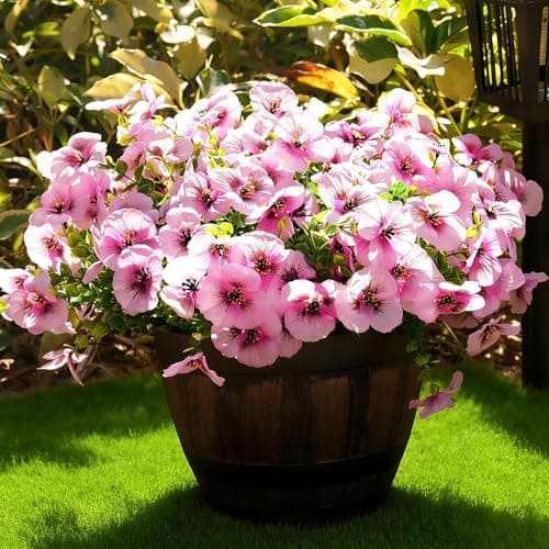 Fanfantoey 14Pcs Artificial Flowers for Outdoors, UV Resistant Fake Flowers Silk Pansy Outside Decoration,Faux Silk Flowers Fake Plants Spring Flowers Porch Yard Patio Home Decor, Fuchsia - Image 1