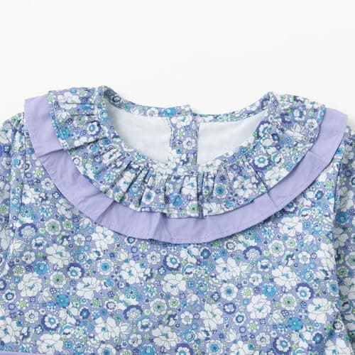 Simplee kids Baby Girl Fall Floral Dress Long Sleeve Print Sundress Vintage Toddler Dresses Navy 12 Months - Thumbnail 3