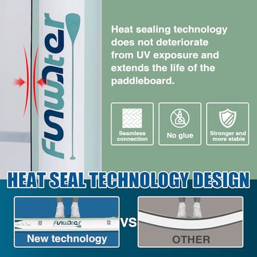 FunWater Inflatable Stand Up Paddle Board Ultra-Light Inflatable SUP Board Paddle Blow up Paddle Boards for Adults with SUP Advanced Accessories, Double-Ended Paddle, Seat, Pump, Backpack, Leash - Thumbnail 4