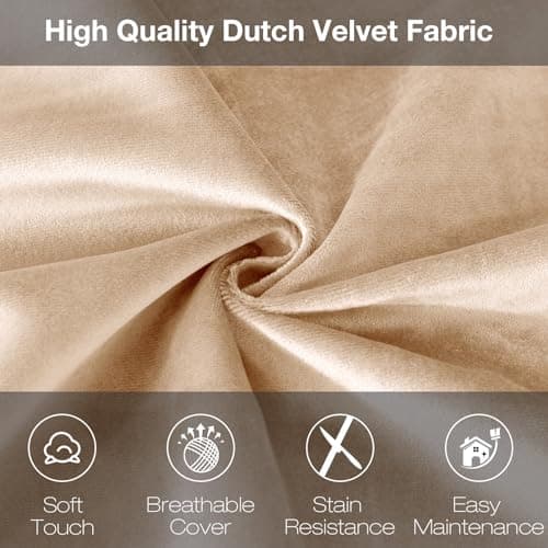 EDUJIN Large Bean Bag Chair, Memory Foam Bean Bag Chairs for Adults with Filler Included, Ultra Soft Dutch Velvet Fabric, Bean Bag for Living Room - 3 Foot, Camel - Thumbnail 6