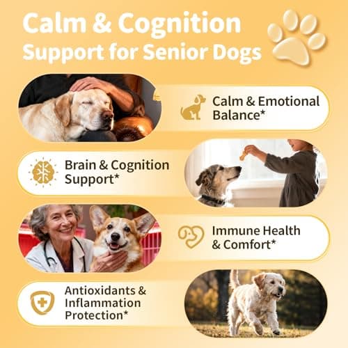 POPPAW Advanced Calming Chews for Dogs-Brain & Composure Support with 7 Mushrooms, Ashwagandha, Omega-3 DHA & EPA, Anxiety Relief Dog Calming Treat, All Breeds & Sizes, Chicken Flavor, 135Ct - Thumbnail 2