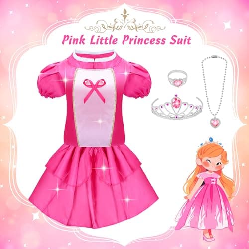 16 Pcs Princess Dress Up Clothes for Little Girl Role Play Costume Gift Set, Princess Mermaid Pretent Play Outfit Toys for Toddler Girls, Cosplay Birthday Party Gifts for Girls Age 3 4 5 6 7+ Year Old - Thumbnail 4