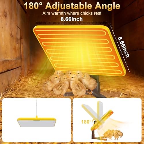Brooder Plate for Chicks, 50–158℉ Chick Heat Plate with Smart Thermostat, UL Certified Radiant Heating Panel Brooder Heater, 180° Adjustable Angle & Hanging Design for Poultry Brooding & Chicken Coop - Thumbnail 3