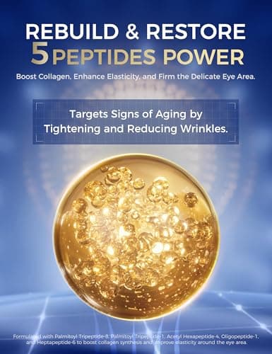 EXPRESSIONS WELLNESS Eye Cream Anti Aging for Wrinkles & Dark Circles, Korean Under Eye Cream with Peptides & Niacinamide, Firming Eye Cream for Puffiness for Women & Men 1.06 Oz Gold - Thumbnail 4