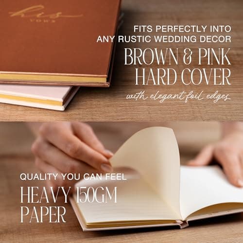 Wedding Vow Books His and Hers – Perfectly Sized, Hardcover Vow Booklets with Gold Foil Lettering – Vows Book Her & Him, Wedding Essentials Idea, Wedding Registry Gifts (Terracotta Blush, Gold) - Thumbnail 6