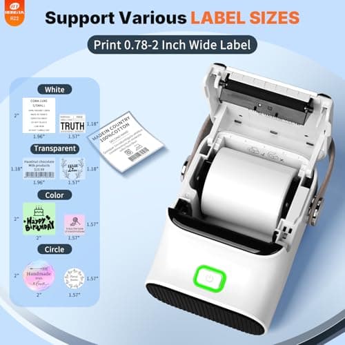 Rongta Bluetooth Label Maker Machine with Tape, Thermal Label Printer for Office, Small Business Essentials, Home Organization, Portable Inkless Sticker Label Maker with 2x1.18 inch Labels - Thumbnail 2