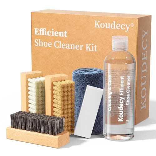 Shoe Cleaner Kit for Sneaker - 10.1 Oz Shoe Cleaning Kit with Shoe Brushes & Towel & Eraser, White Shoe Sneaker Cleaner Kit for Mesh Tennis Knit Leather Suede and Most Materials - Image 1