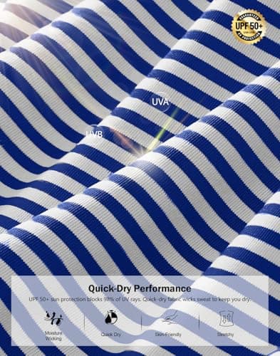 G Gradual Mens Golf Shirt Dry Fit Moisture Wicking Performance Short Sleeve Striped Polo Shirts for Men Dressy Casual (Navy Blue Stripe, 3XL) - Thumbnail 5