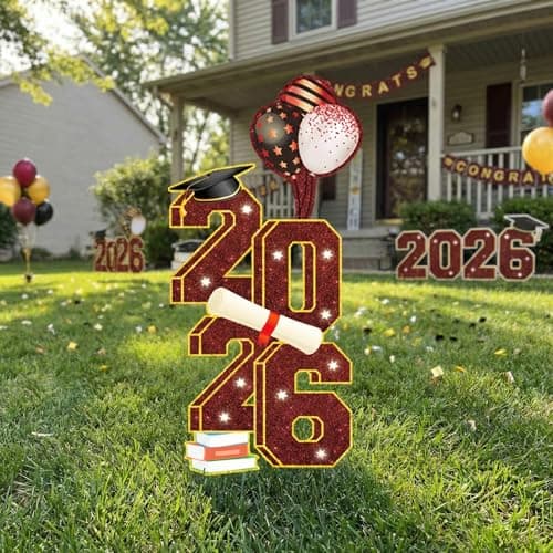 2026 Graduation Decorations - 3.5FT Large Class 2026 Graduation Yard Sign Yard Decorations Congrats Graduation Lawn Signs 2026 Grad Yard Signs with Stakes for Outdoor Indoor Congrats Graduation Party Decoration Supplies