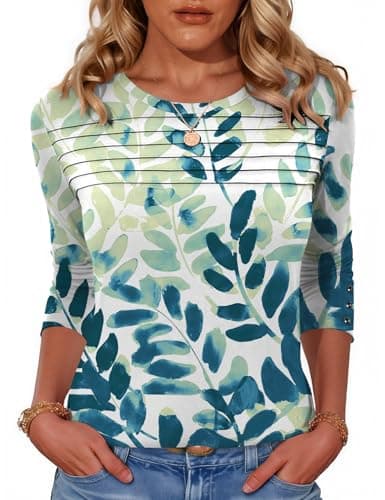 Blingfit Plus Size Long Sleeve Tops for Women Fall Fashion Crew Neck Pullover Tunic Tops Casual Floral Basic Shirts Loose Fits Blouses 3XL - Image 1