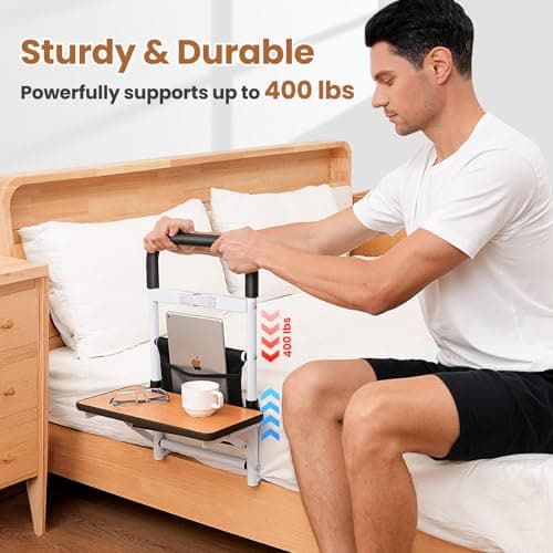 ONLYCARE Bed Rails for Elderly Adults Safety, Adjustable Side Rails for Beds for Seniors & Patients,Elderly Bed Support with Motion Light & Storage Pocket, Fits All Beds - Thumbnail 3