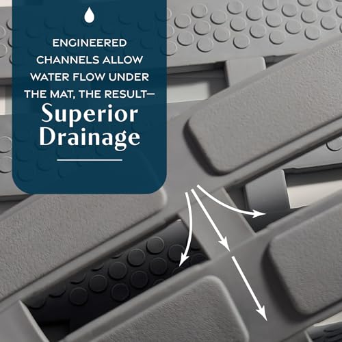 SlipX Solutions Weighted Non Slip Bath Mat for Textured Tub & Shower Surfaces, Patent Pending, Anti Slip Bathtub Safety Without Suction Cups, Doesn’t Float, Works on Tile & Stone 31” x 15”, Gray - Thumbnail 6