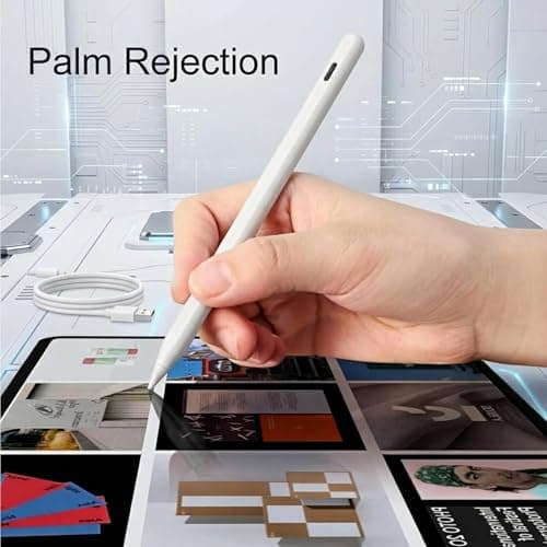 Stylus Pen for iPad 2018-2025, 3X Faster Charge（13 Mins） Tilt Sensitivity & Palm Rejection iPad Pen Compatible with 6th-11th Apple iPad Pro 11"/12.9"/M4, iPad Air 3/4/5/M2/M3, iPad mini 5/6 Gen - Thumbnail 4