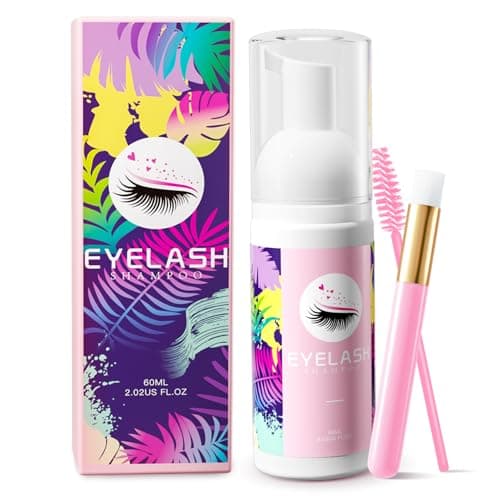 Buqikma Lash shampoo for Eyelash Extension, 60Ml/2.11fl.Oz Eyelash Shampoo Kit with Lash Wash Brushes Gentle Lash Extension Cleanser for Professional Salon and Home Eyelash Care - Image 1
