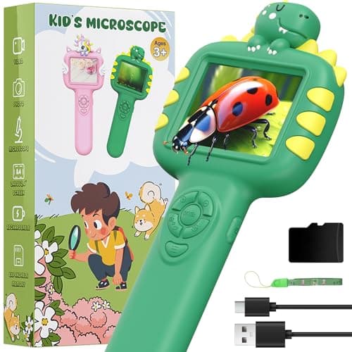 Microscope for Kids Gifts Toys Science, Mini Handheld Digital Pocket Microscope Requiring Direct Surface Contact, Educational STEM Toy for Boys Girls Ages 8–12, Christmas Birthday Gift Idea - Image 1