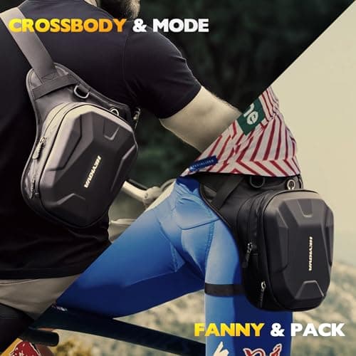 Motorcycle Leg Bag for Men Women, Thigh Bag with Reflective Logo and Removable Leg Straps Can Crossbody Fanny Pack, Motorcycle accessories gear Use for Outdoor Cycling Hiking Camping Fishing - Thumbnail 3