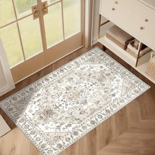 Roseek Small Rugs for Bedroom, 2x3 Washable Rug Non Slip, Entrance Rug, Boho Kitchen Throw Entryway Rugs Indoor Door Mat, Low Pile Distressed Carpet for Hallways, Entry - Image 1