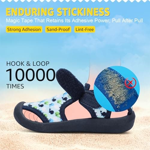 STQ Boys Girls Water Shoes Cute Beach Swim Pool Water Park for Toddler Little Kid Light Blue Whale 5 M US Toddler - Thumbnail 6