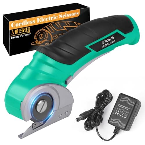 Gifts for Men Christmas Stocking Stuffers for Women Electric Box Cutter Power Shears 4V Cardboard Cutter Carpet Cutter Tool Heavy Duty Rotary Cutter for Thin Box Plastic for Birthday White Elephant - Image 1