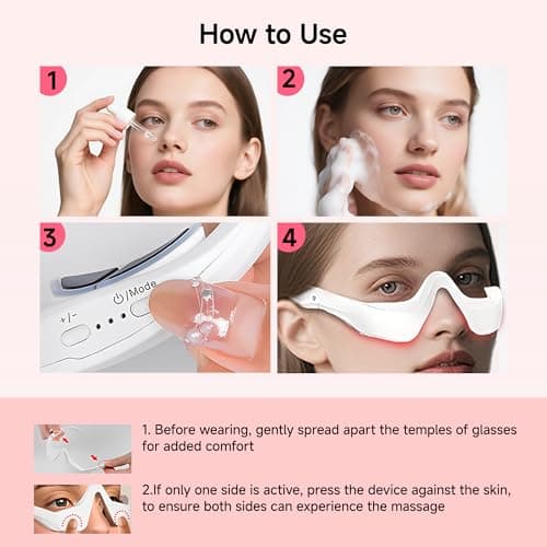 Under-Eye Red Light Therapy Device with Microcurren, 3D Contour Eye Massager for Dark Circles, Eye Bags & Wrinkles, Rechargeable Under Eye Treatment Device for Puffiness and Fine Lines - Thumbnail 6